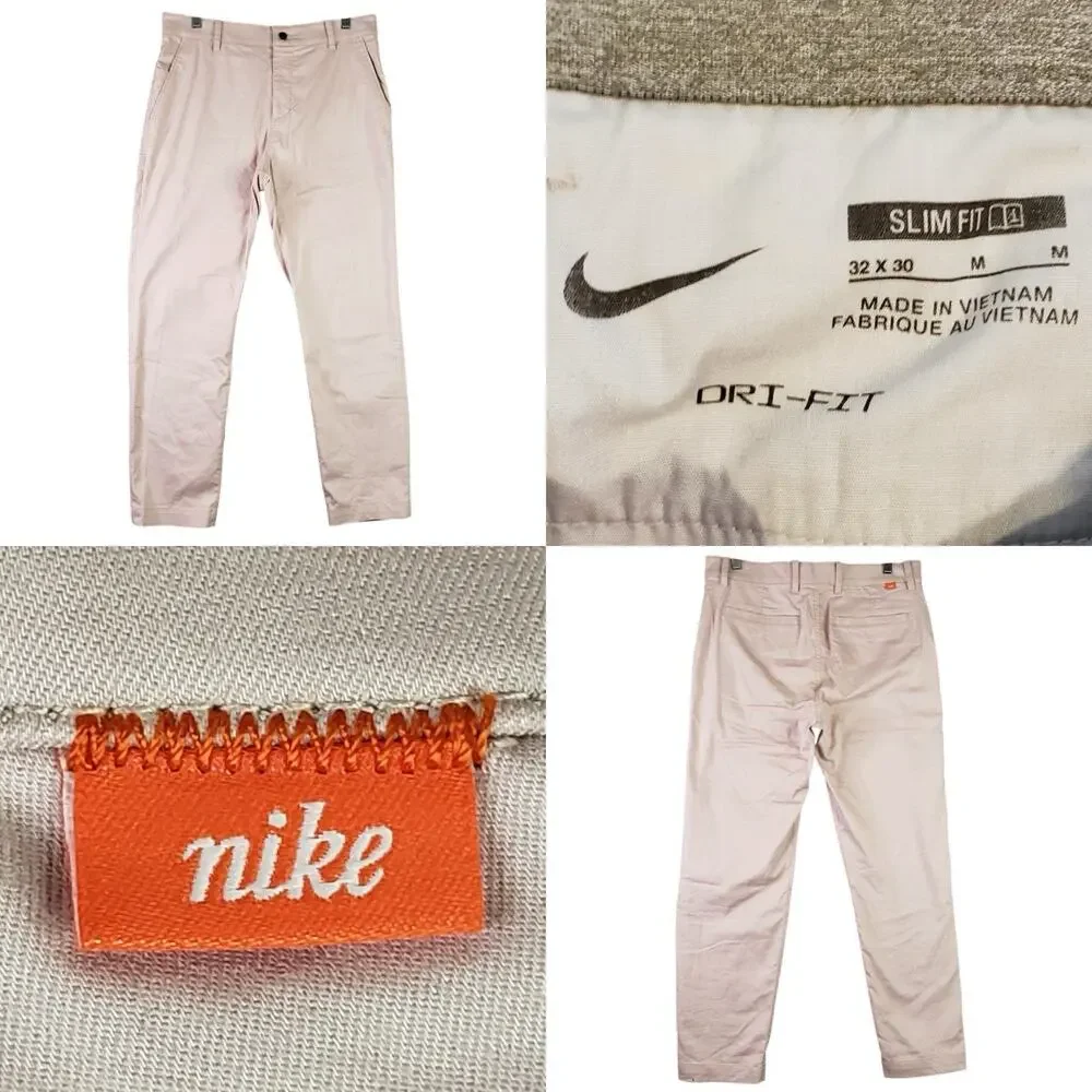 Nike Men's Dri-FIT Slim-Fit Golf Chino Pants Pink Size 33X28 Modern Preppy